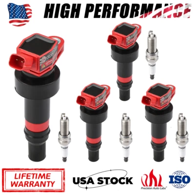 Conjunto de 4 bobinas de ignição e vela de ignição de irídio para Hyundai Accent Kia Rio Soul 1.6L - Imagem 1 de 4