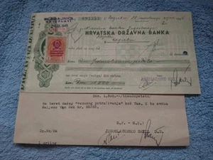 🔴JUGOSLAWIEN 1500 Dinara 1945 Ovpt auf KROATIEN WWII NDH Ustascha Scheck SHELL Co🔴 - Bild 1 von 12