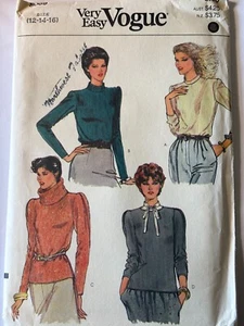New Uncut FF Misses 1980s Size 12-16 Tops Sewing Pattern, Vogue 8089 - Picture 1 of 2