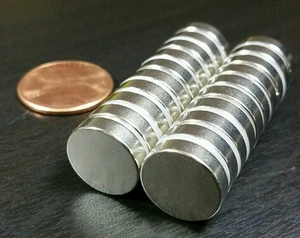 100 Neodymium magnets N52 Super Strong Rare Earth 1/2" x 1/8" - Picture 1 of 7