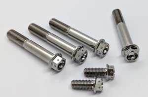 Suzuki GSXR600 K3-K5 drilled Titanium brake caliper bolt kit 03-05 full Ti race - Picture 1 of 6