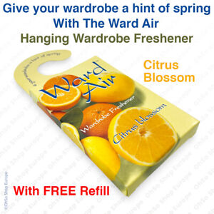 Hanging Wardrobe Freshener Citrus Blossom Fragrance Scent Air With Free Refill