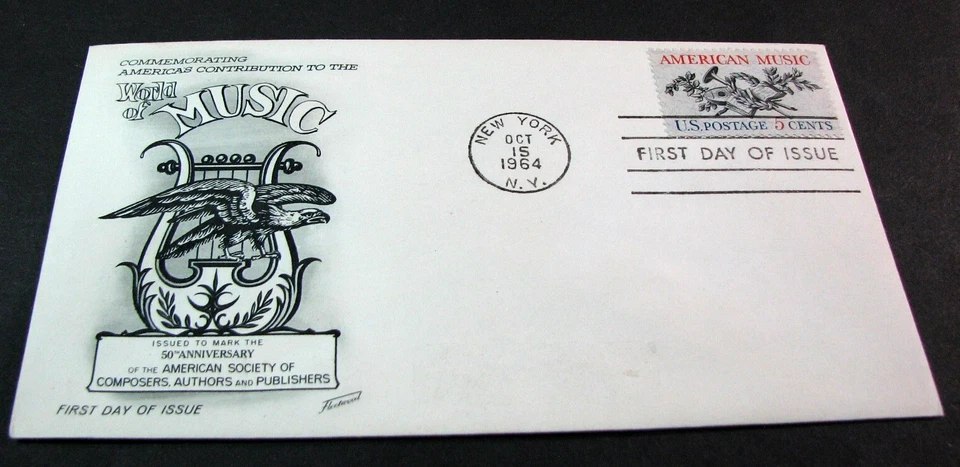 US Stamp FDC Scott# 1252 World of Music 1964 Used PL60 - Image 1 of 1