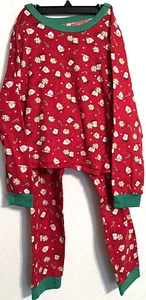 Pajamas 2pc Girls XL Santa Candy Cane Flannel Christmas Print Red - Picture 1 of 8