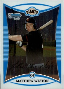 2008 (GIANTS) Bowman Chrome Prospects #BCP30 Matthew Weston