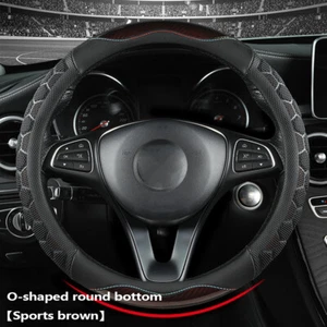 Cubierta de volante de coche en forma de O de 15" con diseño antideslizante de panal universal - Imagen 1 de 15