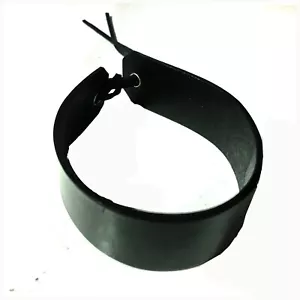 Bracciale in pelle braccialetto nero con chiusura cravatta in pizzo in pelle interesse gay - Foto 1 di 2