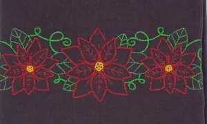 LEICHTER UND SCHÖNER WEIHNACHTSSTERN BORDÜRE MASCHINE BESTICKT MEHLSACK SCHALE HANDTUCH - Bild 1 von 2