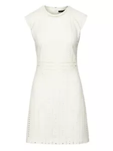 Banana Republic Eylet Sheath Dress Size 4 White Sleeveless Lined Embroidered New - Picture 1 of 24