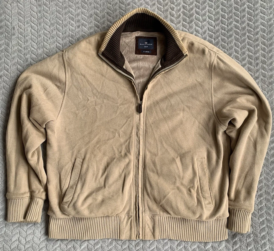 Blue Harbour M&S Beige Sand Fur Style Lining Harrington Jacket Size XL *see desc - Image 1 of 4