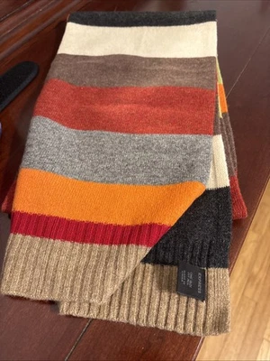 Express Winter Scarf Multi Color Stripe 100% Lambs Wool Classic - Image 1 of 4