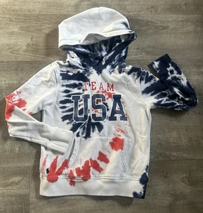 Polo Ralph Lauren 2020 Team USA Tie Dye Hoodie Youth Size Large (12-14) Red Blue - Picture 1 of 4