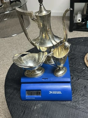 Amazing GORHAM PLYMOUTH STERLING SILVER COFFEE POT, Creamer, Sugar Bowl 22.63 Oz - Image 1 of 3