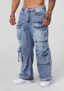 YOUNGLA (SOLD OUT) - 8 Pocket Jeans Blue Wash Size Large Men’s EXCELLENT! - Picture 1 of 23