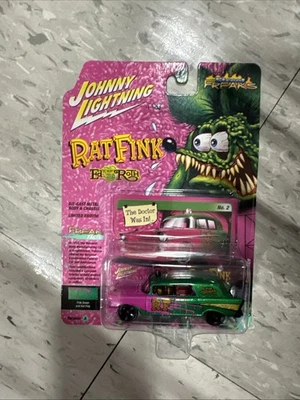 Johnny Lightning WHITE LIGHTNING  RAT FINK 1957 Chevy Ambulance 1:64 Scale - Image 1 of 4