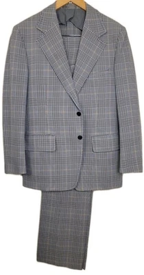 Haspel Men's 40 Plaid Suit 2 Piece Jacket Pants 32x31 Vintage Retro 70s Disco - Image 1 of 4
