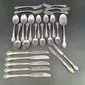 1881 Rogers Stainless Oneida Ltd ARBOR ROSE Menge 23 plus 2 zusätzliche Messer - Bild 1 von 13