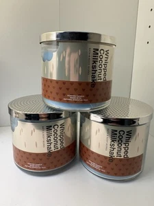 BATH AND BODY WORKS Batido de Coco Batido 3 Mechas Velas JUEGO DE 3 NUEVO - Imagen 1 de 4