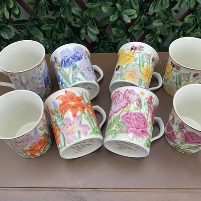 Набор из 8 кофейных кружек Lenox The Flower Blossom Collection 8 унций 3 1/2 дюйма - Изображение 1 из 4