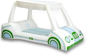 Carrello Galleggiante Gigante Gonfiabile Estivo Piscina 2 Portabicchieri Estraibile Frangia Ombreggiante - Foto 1 di 8