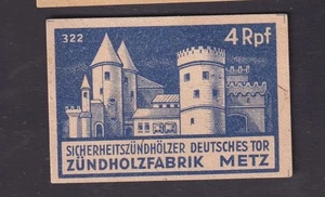 Ancienne étiquettes    allumettes  Allemagne BN200903 France Metz Guerre - Imagen 1 de 1