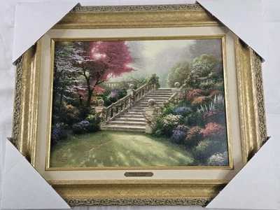 Thomas Kinkade Stairway To Paradise 21.5" x 17.25" Certificado de Autenticidad II Edición 2002 Nuevo Foto 1 de 4
