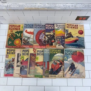 Popular Science Magazines, Lot of 14, 1930-37 - Picture 1 of 7