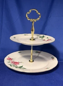 Christineholm Rosa Porcelana 2 Niveles Pastel/Desierto Soporte De Colección con Acentos Tono Dorado - Imagen 1 de 6