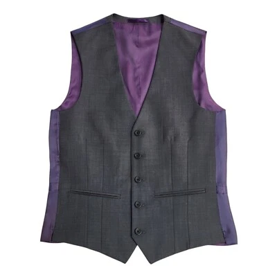 Next Grey 2 Pocket Smart Formal Waistcoat Men's S 36'' - Image 1 of 4