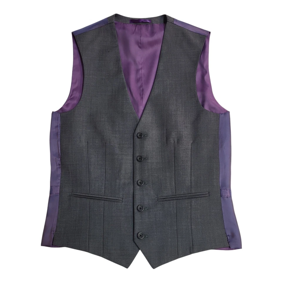Next Grey 2 Pocket Smart Formal Waistcoat Men's S 36'' - Image 1 of 4