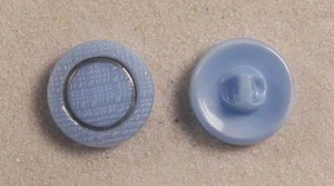 Button Set Satin Glass Light Blue Round Imitation Fabric 11/16” 18mm 28L Czechia - Picture 1 of 1