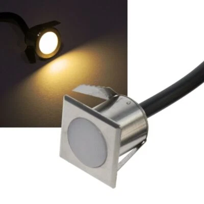 LED Boden-Einbau-Leuchte Edelstahl 12V 0,2W IP68 Spot-Strahler Lichtpunkt Außen - Bild 1 von 4