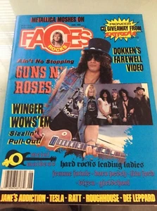 Faces Rocks Magazine June 1989 Guns N' Roses, Winger Centerfold heavy metal band - Picture 1 of 8