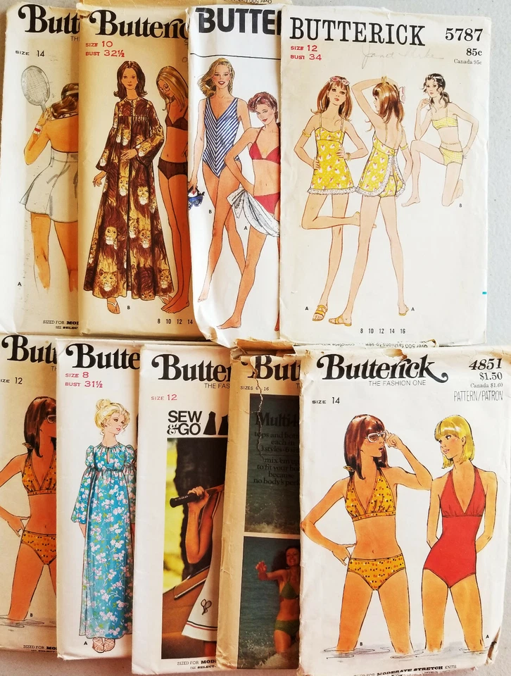 Butterick Patrones de Costura Traje de Baño Traje de Baño Bikini Cubrimientos Ropa de Juego U-Pick Foto 1 de 1
