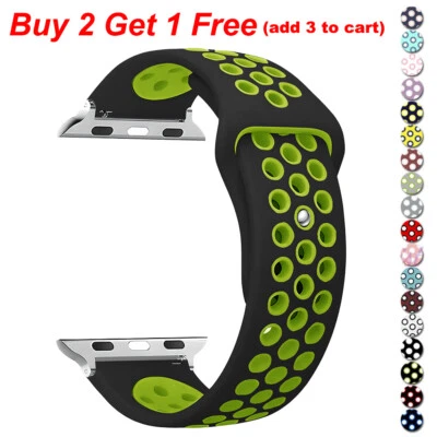 Sport Band Silicone iWatch Strap For Apple Watch Ultra 11 10 9 8 7 SE 6 5 4 49mm - Image 1 of 4
