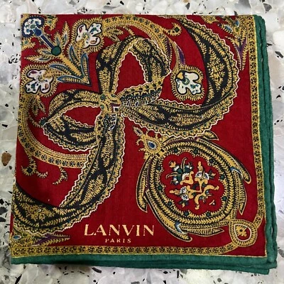 MAN HANKY OURO AMARELO E VERMELHO PAISLEYS CLÁSSICO ALGODÃO BOLSO ARTE QUADRADO 20” #LN9 - Imagem 1 de 3