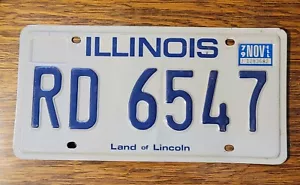 Matrícula ILLINOIS RD 6547 Tierra de Lincoln Vintage Azul y Blanco - Imagen 1 de 3