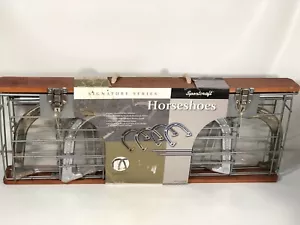 Juego de herraduras de acero estilo torneo deportivo vintage oro plata estilo torneo estuche de metal - Imagen 1 de 10