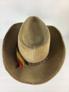Vintage Stetson Corduroy Western Cowboy Hat Men’s Sz Small VGC - Picture 1 of 10