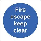 Fire Escape Keep Clear Sign Self Adhesive 100mm x 100mm
