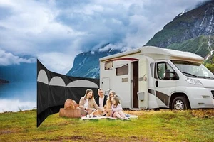 Cortavientos Camping Gris Oscuro/Negro Ligero Cortavientos Pantalla 3 Paneles - Imagen 1 de 5
