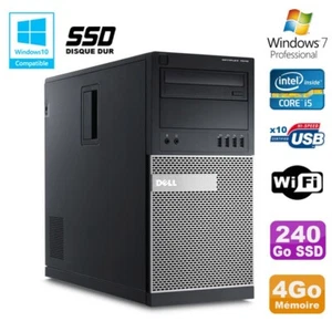 PC Tour Dell Optiplex 7010 Core I5-3470 3.2Ghz 4Go 240Go SSD DVD WIFI Win 7 - Photo 1/1