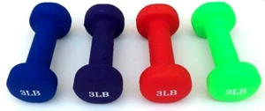 One Pair 3 LB Neoprene Coated Dumbbell Weights - Picture 1 of 5