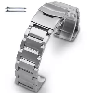 Pulsera de eslabones de metal de acero inoxidable 19 mm 21 mm 23 mm 25 mm correa de reloj #5003 - Imagen 1 de 25