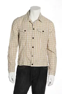 24 Standard Mens Cotton Short Length Jacket (Medium, Yellow Plaid) $145 - Picture 1 of 9