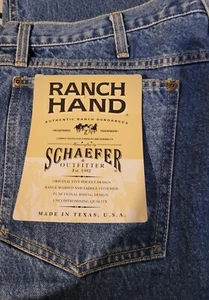 NEW SCHAEFER RANCH HAND DUNGAREES MEN'S BLUE JEANS, BOOTCUT, SIZE 38 X 38 - Picture 1 of 13