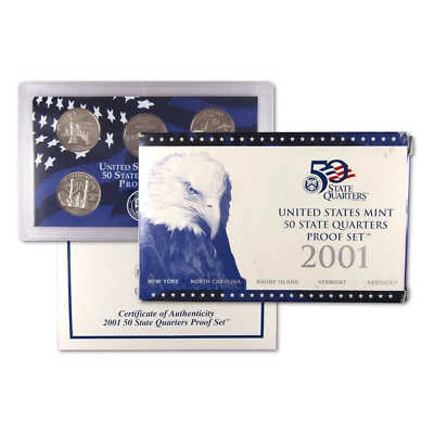 2001 State Quarter Clad Proof Set U.S. Mint Packaging OGP COA - Image 1 of 4