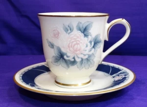 NORITAKE IVORY CHINA NIGHTSONG DEMITASSE CUP & SAUCER(S) SET 7268 CHRYSANTHEMUM - Picture 1 of 5