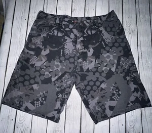 Air Jordan Shorts Mens 38 Gray Black Chino Camouflage Flat Front - Picture 1 of 6
