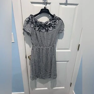 H&M Blue and white striped midi dress Size 8 - Picture 1 of 6